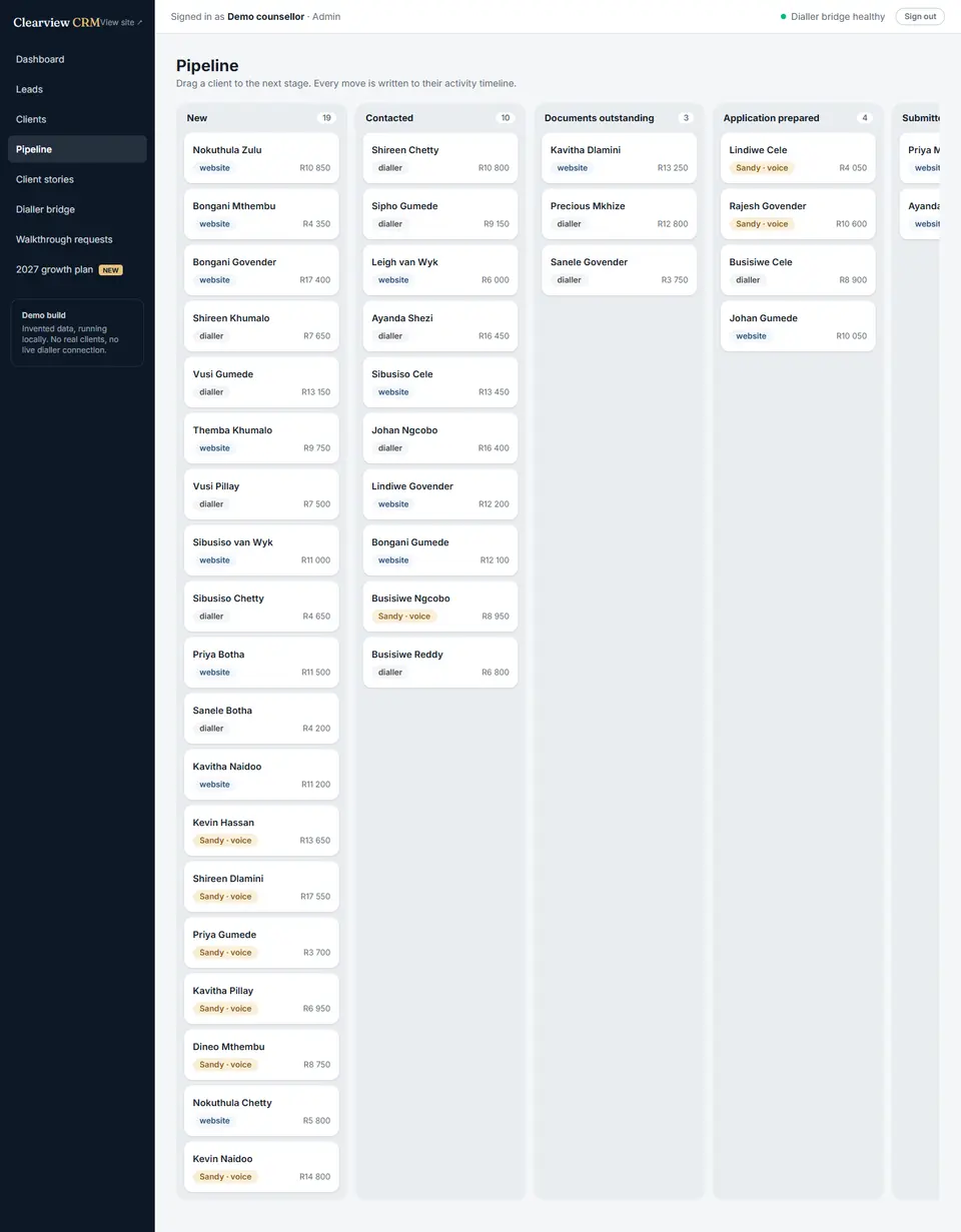 Full-page screenshot: Pipeline