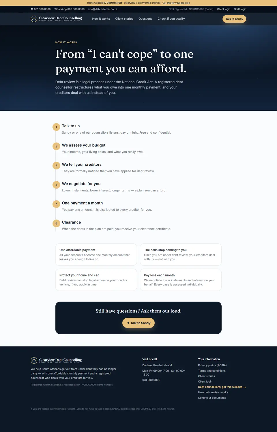 Full-page screenshot: How it works
