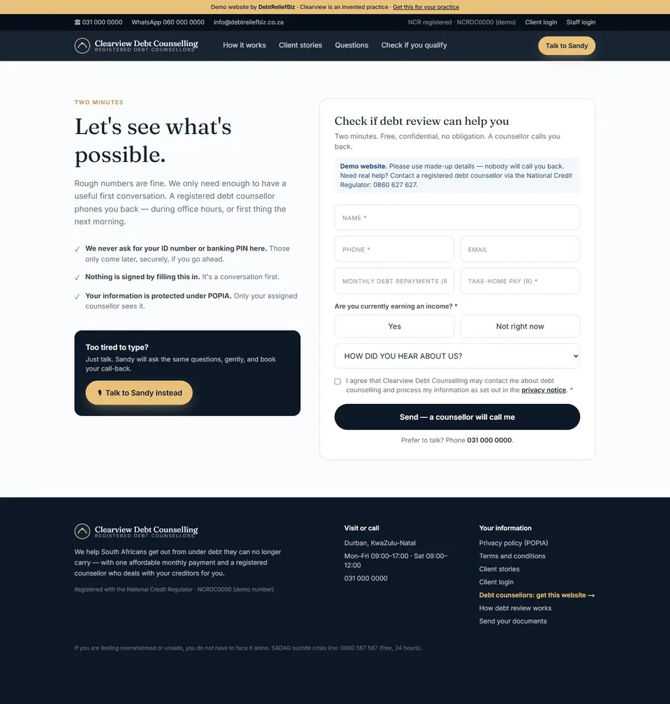 Full-page screenshot: Check if you qualify